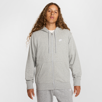 Nike Club Tam Boy Fermuarlı Fransız Havlu Kumaşı Erkek Kapüşonlu Üstü
