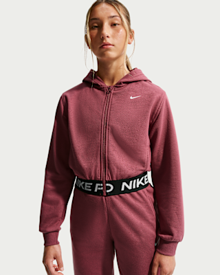 Детское худи Nike Pro Fleece Big Kids' (Girls') Dri-FIT Full-Zip Hoodie