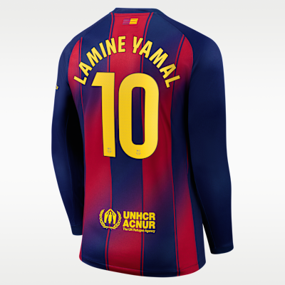 Lamine Yamal Barcelona 2025/26 Stadium Home Men's Nike Dri-FIT Soccer Jersey