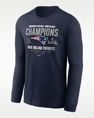 Мужская футболка New England Patriots 2026 AFC Champions Team Nation Nike NFL Long-Sleeve