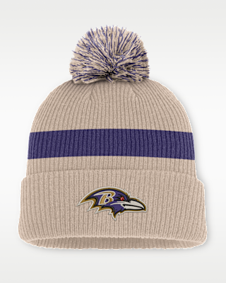 Мужские Baltimore Ravens Rewind Peak Nike NFL Cuffed Pom Beanie