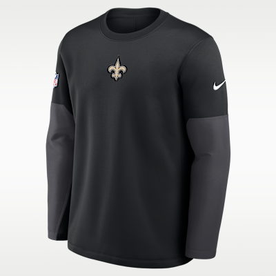 New Orleans Saints Scripted To Win Sideline Coach Men's Nike Therma-FIT NFL Long-Sleeve T-Shirt