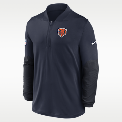 Playera Nike Dri-FIT de la NFL de medio cierre para hombre Chicago Bears Feel the Pressure