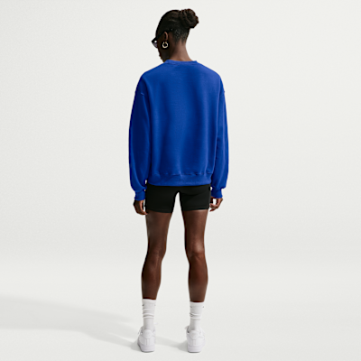 Nike Studio Fleece Orta Kalınlıkta Oversize Grafikli Kadın Crew Üst görsel 5
