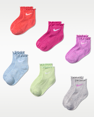 Детские носки Nike Kids' Lettuce Welt Ankle Socks (6 Pairs)