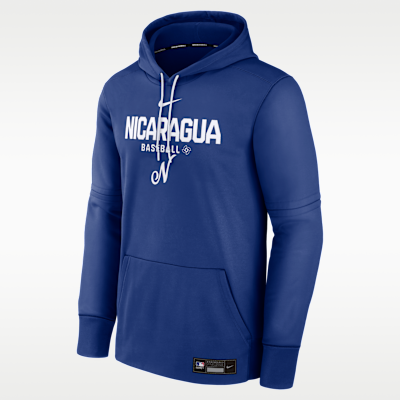 Nicaragua National Baseball Team 2026 World Baseball Classic Authentic Collection Men's Nike Therma Pullover Hoodie