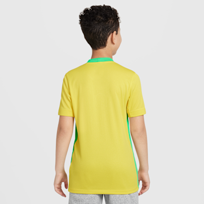 Jersey de fútbol Nike Dri-FIT Replica de Brasil (selección femenina) local 2025 Stadium para niños talla grande