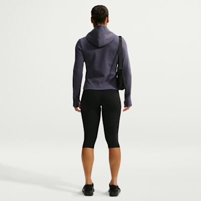 Nike Sportswear Chill Knit Dar Kesimli Uzun Kollu Tam Boy Fermuarlı Kadın Üstü görsel 5