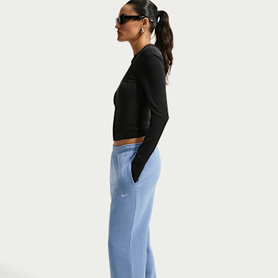 Nike Studio Fleece Orta Kalınlıkta Normal Belli Açık Paçalı Kadın Eşofman Altı görsel 4