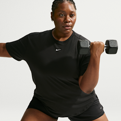 Nike One Relaxed Dri-FIT Kısa Kollu Kadın Üstü (Büyük Beden) görsel 3