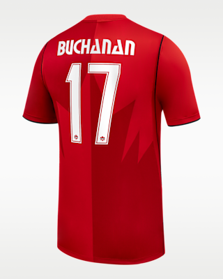 Мужские джерси Tajon Buchanan Canada Soccer 2026 Stadium Home Nike Dri-FIT Soccer Jersey
