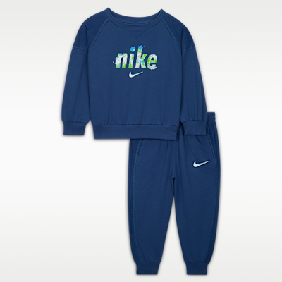 Nike E1D1 Baby (12-24M) French Terry 2-Piece Graphic Crew Set
