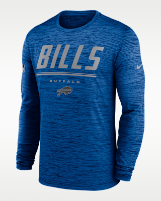 Мужская футболка Buffalo Bills Sideline Team Issue Velocity Nike Dri-FIT NFL Long-Sleeve