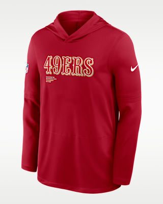 Мужские  San Francisco 49ers Pure Fury Sideline Nike Dri-FIT NFL Long-Sleeve Hooded Top