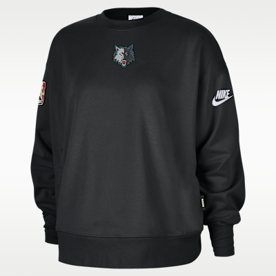 Sudadera de cuello redondo premium de tejido Fleece Nike de la NBA Phoenix para mujer de los Minnesota Timberwolves Hardwood Classics