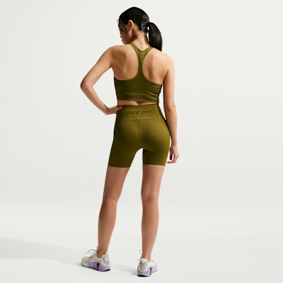Nike Pro Seamless Dri-FIT Yüksek Belli 13 cm Kadın Bisiklet Şortu görsel 5