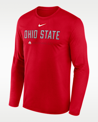 Мужская футболка Ohio State Courtside Basketball Shootaround Legend Nike Dri-FIT College Long-Sleeve для баскетбола
