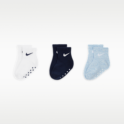 Nike Toddler Swoosh Ankle Gripper Socks (3-Pairs)