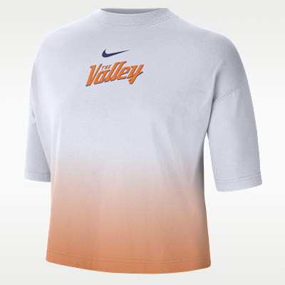 Playera de corte cuadrado Nike de la NBA para mujer Phoenix Suns Courtside City Edition Premium