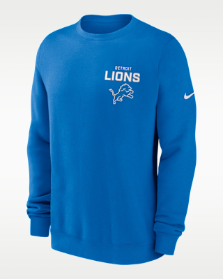 Мужские Detroit Lions Draw Block Club Nike NFL Pullover Crew