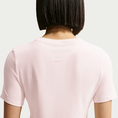 Nike Sportswear Dar Kesimli Kısa Kollu Burnout Logo Kadın Üstü görsel 2