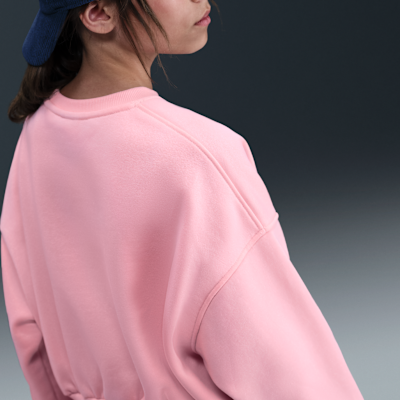 Sudadera de cuello redondo Dri-FIT de corte cuadrado para niña Nike Sportswear Club Fleece