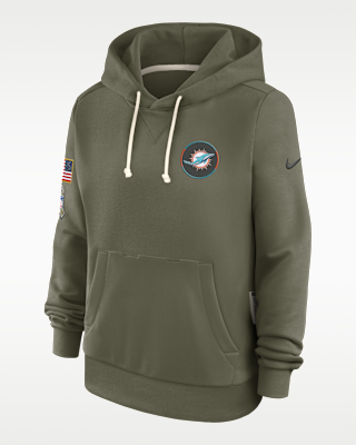 Женское худи Miami Dolphins Salute to Service Sideline Nike Dri-FIT NFL Pullover Hoodie