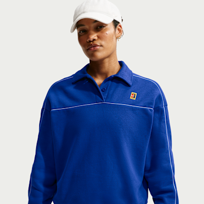 NikeCourt Court Koleksiyonu Uzun Kollu Fleece Kadın Tenis Üstü