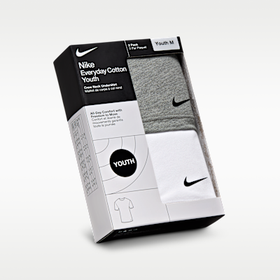 Camisetas interiores de cuello redondo para niños talla grande (paquete de 2) Nike