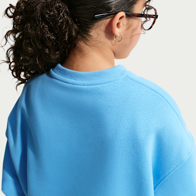 Sudadera de cuello redondo Dri-FIT de corte cuadrado para niña Nike Sportswear Club Fleece