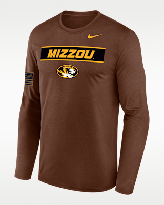 Мужская футболка Missouri 2026 Military Appreciation Legend Nike Dri-FIT College Long-Sleeve