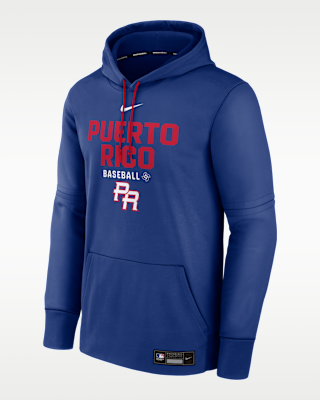 Мужское худи Puerto Rico National Baseball Team 2026 World Baseball Classic Authentic Collection Nike Therma Pullover Hoodie