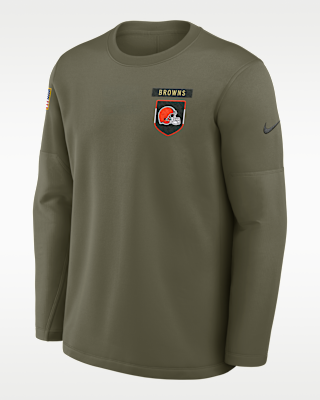 Мужские  Cleveland Browns Salute to Service Sideline Triumphant Win Coach Nike NFL Pullover Crew