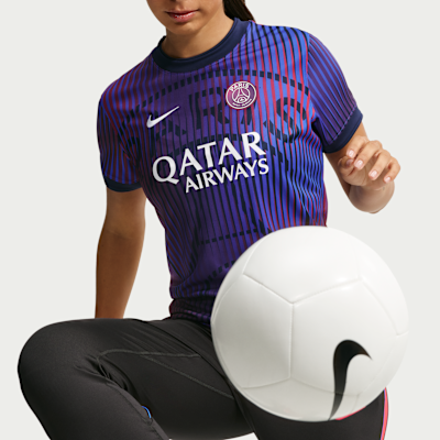 Nike Paris Saint-Germain Deplasman Nike Dri-FIT Maç Öncesi Kadın Futbol Üstü görsel 3