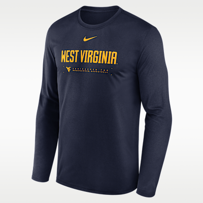 West Virginia Courtside Basketball Shootaround Legend Men's Nike Dri-FIT College Long-Sleeve T-Shirt