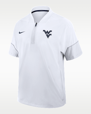 Мужская куртка West Virginia Sideline Coach Nike College 1/2-Zip Short-Sleeve Hooded