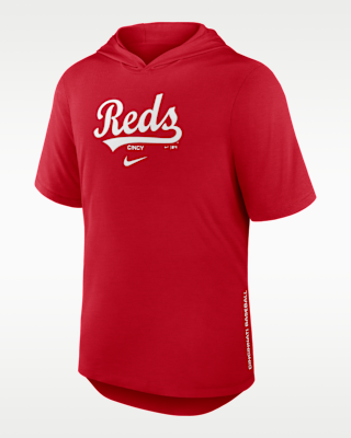 Мужская футболка Cincinnati Reds Arched Wordmark Nike Dri-FIT MLB Hooded