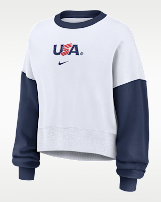Женские  USA Baseball 2026 World Baseball Classic Nike Pullover Crew