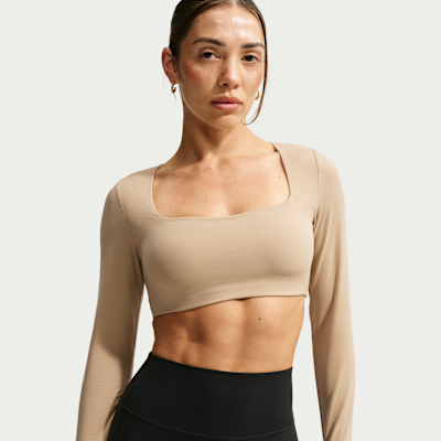 Nike Zenvy Hafif Destekli Dolgulu Uzun Kollu Kadın Spor Sütyeni