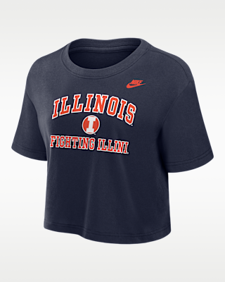 Женская футболка Illinois Fighting Illini Nike Dri-FIT Cropped