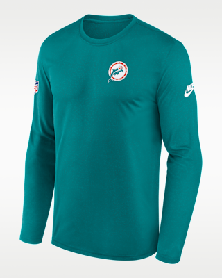 Мужская футболка Miami Dolphins Alt Legend Small Logo Nike Dri-FIT NFL Long-Sleeve
