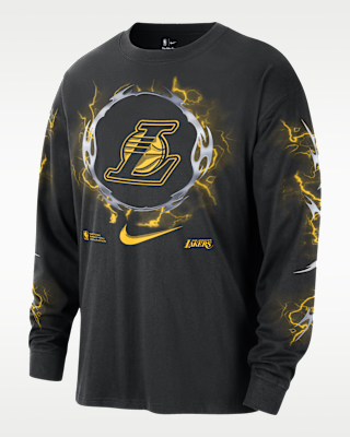 Мужская футболка Los Angeles Lakers Courtside Nike NBA Long-Sleeve