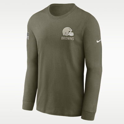 Playera de manga larga Nike de la NFL para hombre Cleveland Browns Salute to Service