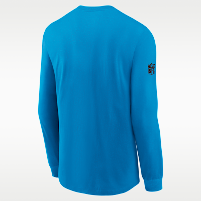 Playera de manga larga Nike Dri-FIT de la NFL para hombre Carolina Panthers Sideline Team Issue