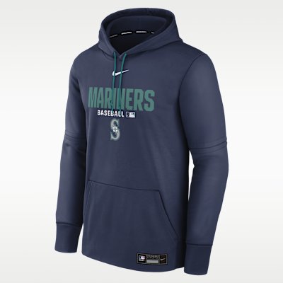 Sudadera con gorro sin cierre Nike Therma de la MLB para hombre Seattle Mariners Authentic Collection