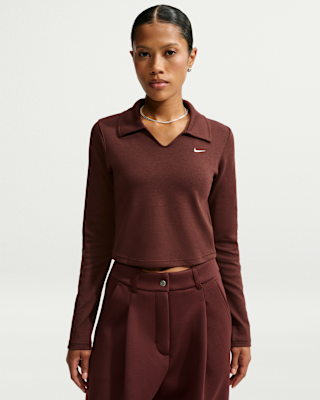 Женские тайтсы Nike Sportswear Tight Long-Sleeve Cropped Polo