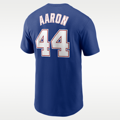 Playera Nike de la MLB para hombre Hank Aaron Atlanta Braves Cooperstown Fuse