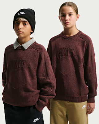Детские  Nike Sportswear Big Kids' Crew-Neck Sweater