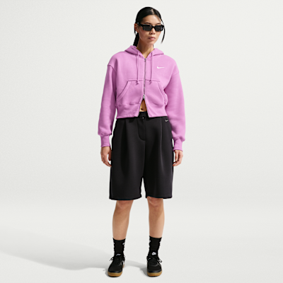 나이키 스포츠웨어 피닉스 플리스 여성 루즈 풀집 크롭 후디