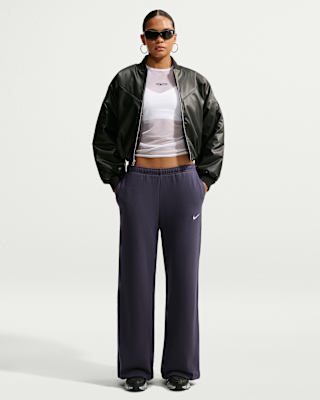 Женские Nike Studio Fleece Medium Weight Mid-Rise Wide-Leg Pants